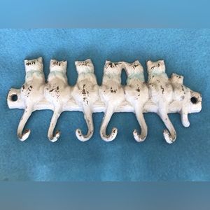 Hand Painted Retro Cat Wall Key Keeper